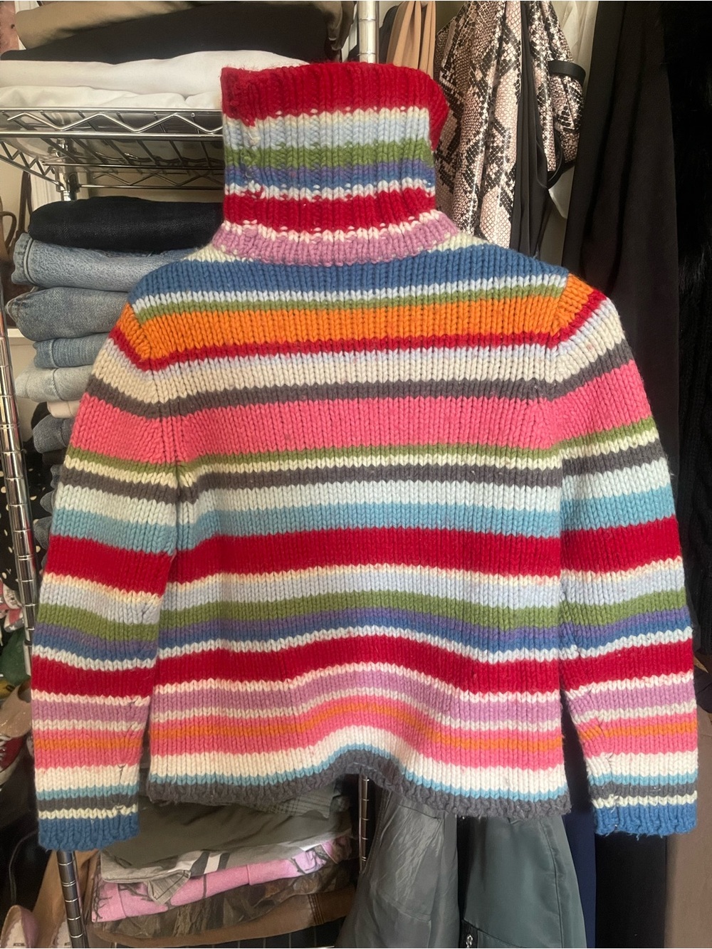Vintage Gap Rainbow Stripe Turtleneck